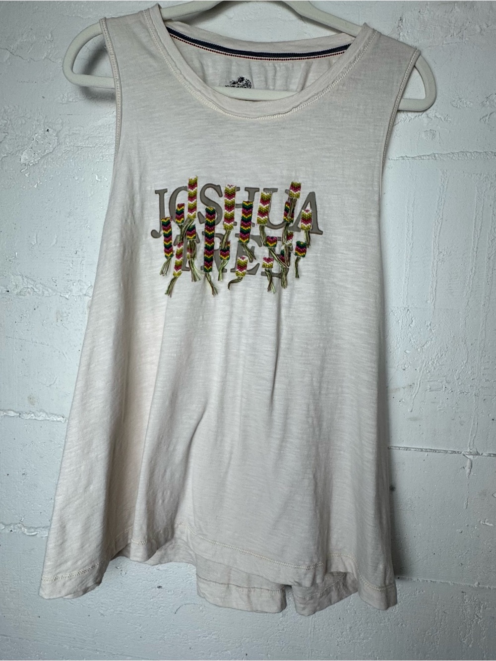 Anthropologie Pilot Joshua Tree Embroidered Sleeveless twist back Tank Top XL